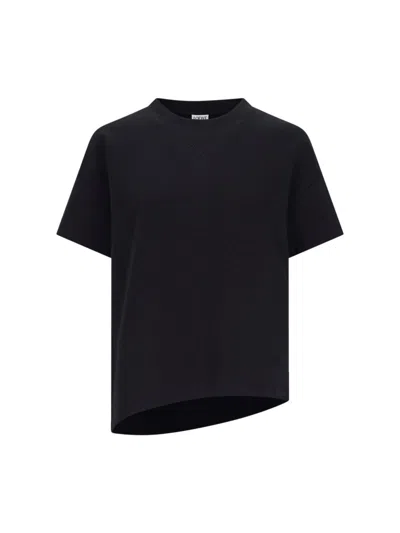 Loewe Asymmetrical Logo T-shirt In Black