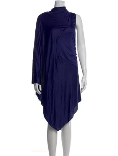 Pre-owned Loewe Asymmetrical Midi Length Dress In Blue