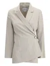 Loewe Beige Melange Wool Wrap Jacket In Neutral