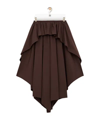 Loewe Asymmetrical Skirt In Brown