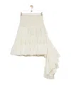 Loewe Asymmetrical Layered Silk Skirt With Ribbed Waistband In Neutral
