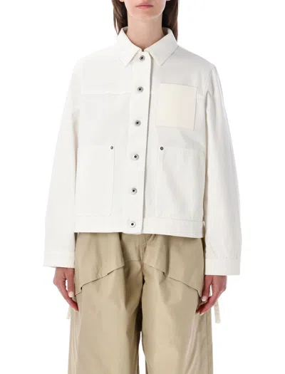 Loewe Asymmetrical Utility Jacket With Adjustable Ties - Size 36 In White