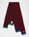 Loewe Asymmetrical Wool Scarf In Burgundy
