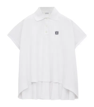 Loewe Asymmetric-hem Polo Shirt In White