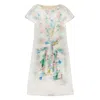 Loewe Attern-printed Short-sleeved Silk Dress In White