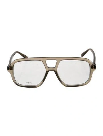Pre-owned Loewe Aviator Eyeglasses In Brown