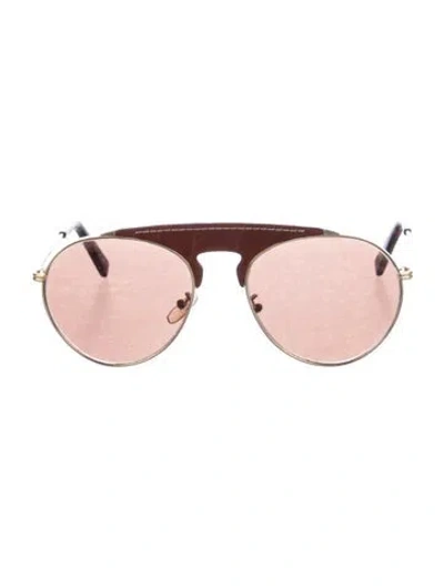 Pre-owned Loewe Aviator Mirrored Sunglasses In Gold/metallic