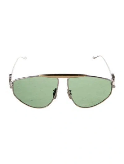 Pre-owned Loewe Aviator Tinted Sunglasses In Metallic/silver