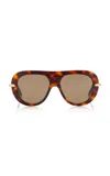 Loewe Aviator-frame Acetate Sunglasses In Brown