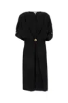 Loewe Women Back Crepe Pebble Dress In Black