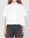Loewe Back Pleated Collared Cropped Shirt In Multi