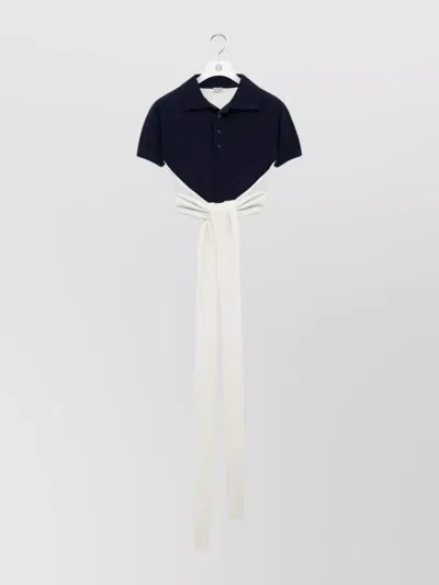 LOEWE BACKLESS POLO WITH WRAP DETAIL AND TIE