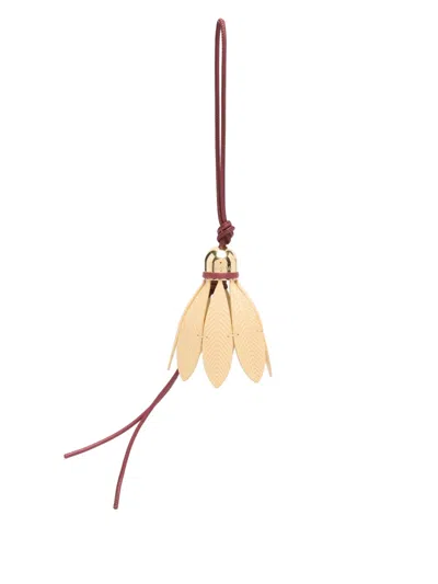 Loewe Badminton Bag Charm In Crimson Yellow
