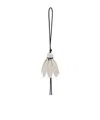 Loewe Calfskin Badminton Bag Charm In Black/white