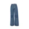 Loewe Baggy Jeans With Wide Leg And Anagram Cut-outs In Multi