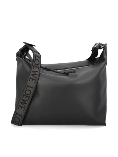 Loewe Cubi Jacquard Strap Crossbody Bag In Black