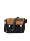Loewe Leather-trimmed Suede And Canvas Messenger Bag In Neutral