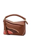 Loewe Small Leather Puzzle Edge Landscape Top-handle Bag In Brown