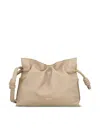 Loewe Flamenco Medium Leather Clutch In Beige