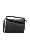 Loewe Mini Puzzle Edge Leather Shoulder Bag In Black