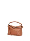 Loewe Puzzle Edge Small Shoulder Bag In Calfskin Leather In Brown