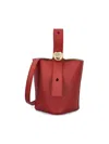Loewe Medium Pebble Bucket Bag In Calf Leather In Burnt Red
