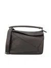 Loewe Large Puzzle Leather Tote Bag In Gray