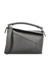 Loewe Puzzle Edge Small Leather Handbag In Gray