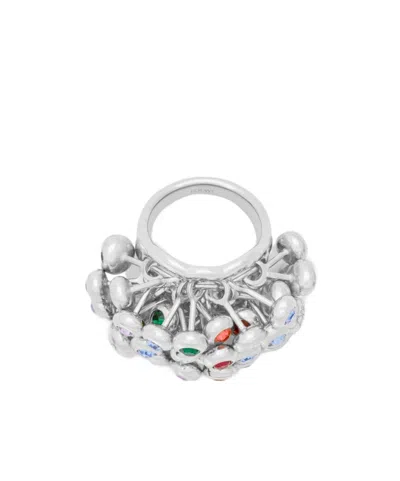 Loewe Bague Push Pin En Argent Sterling Et Cristaux In Gray