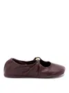 Loewe Pebble Nappa Lambskin Ballet Flats In Burgundy