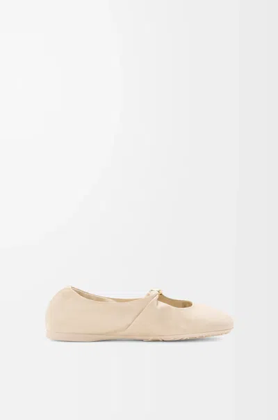 Loewe Women Cream Nappa Leather Pebble Ballerinas In White