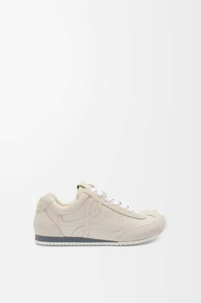 Loewe Ballet Runner 2.0 Suede-trimmed Leather Sneakers In Neutral