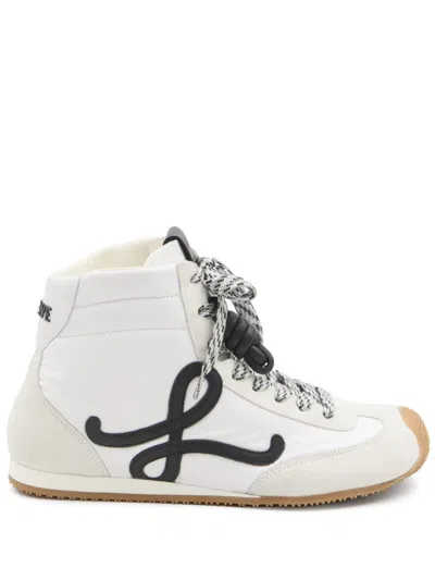 Loewe Ballet Runner 2.0 Leather-trimmed Shell And Suede High-top Sneakers In Multi