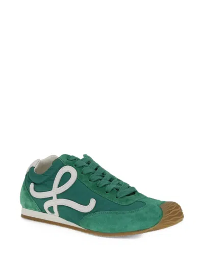 Loewe Ballet Runner 2.0 In Nylon And Calfskin Sneakers In Green