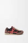 Loewe Womens White/comb Ballet Runner 2.0 Suede And Woven Low-top Trainers Eur 38/5 Uk In Brown