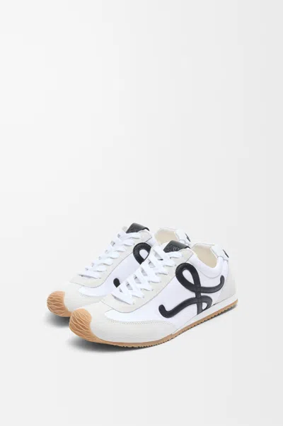 Loewe Ballet Runner 2.0 In Nylon And Leather Skin Size: 47 For Man In White