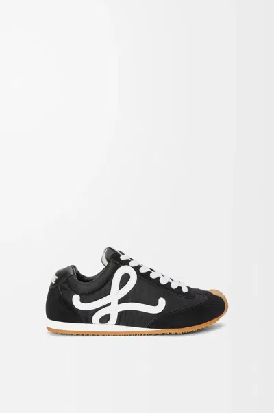 Loewe Women Black Canvas And Suede Ballet Runner 2.0 Sneakers