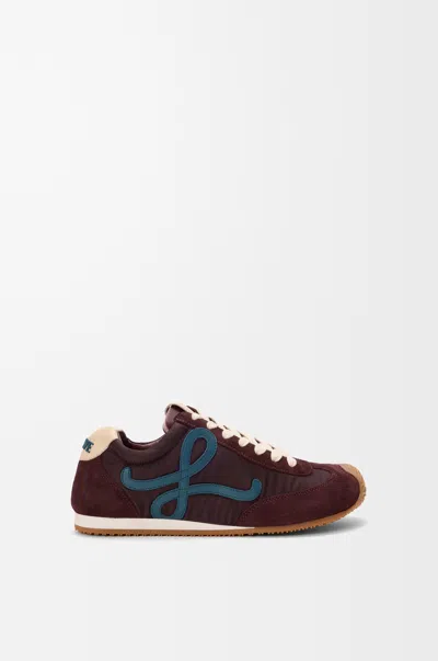 Loewe Burgundy Canvas And Suede Ballet Runner 2.0 Sneakers