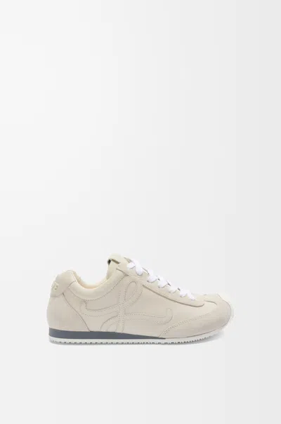 Loewe Ballet Runner 2.0 Suede-trimmed Leather Sneakers In Neutral