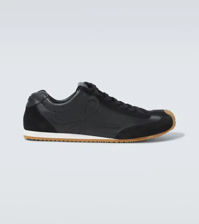 Loewe Ballet Runner 2.0 Suede-trimmed Leather Sneakers In Black