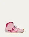 Loewe Ballet Runner 2.0 Leather-trimmed Shell And Suede High-top Sneakers In Pink