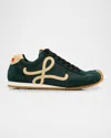 Loewe Ballet Runner 2.0 Mixed Leather Sneakers In Green