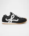 Loewe Ballet Runner 2.0 Mixed Leather Sneakers In Black