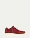 Loewe Ballet Runner 2.0 Mixed Leather Sneakers In Burgundy