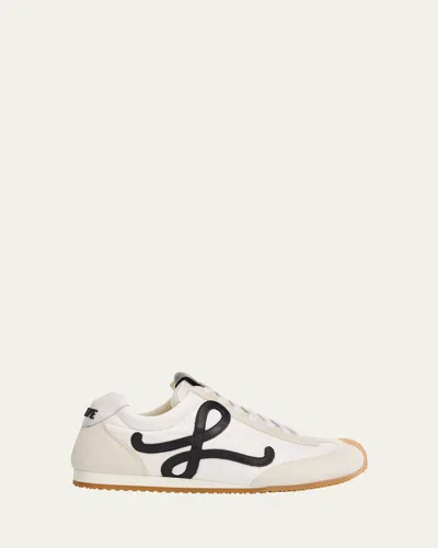 Loewe Ballet Runner 2.0 Nylon And Calfskin Low-top Sneakers In White