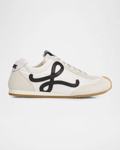 Loewe Ballet Runner 2.0 Nylon And Calfskin Low-top Sneakers In White