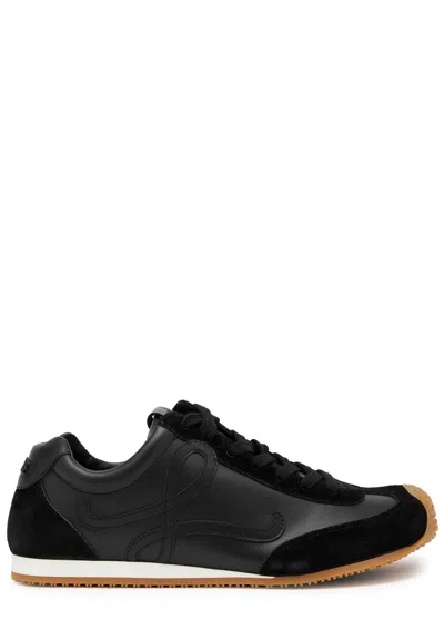 Loewe Ballet Runner 2.0 Panelled Leather Sneakers In Black