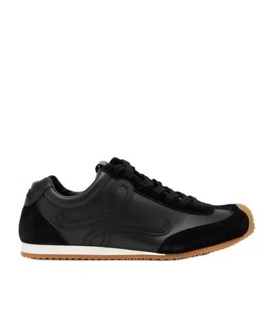 Loewe Ballet Runner 2.0 Panelled Leather Sneakers In Black