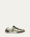 Loewe Two-tone Shearling Ballet Runner 2.0 Sneakers In Gray