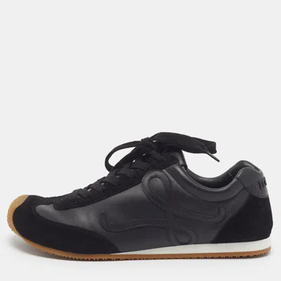 Pre-owned Loewe Ballet Runner 2.0 Size 42 Black Leather And Suede Lace Up Sneakers